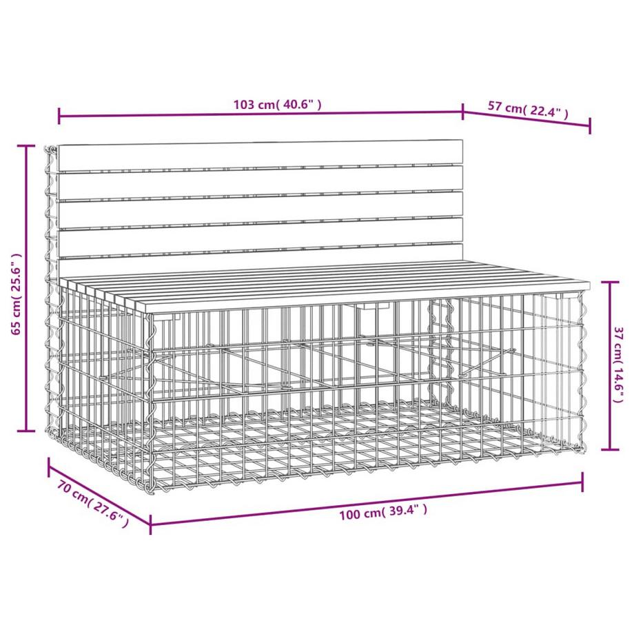 VidaXL Banc de jardin pinède imprégnée  