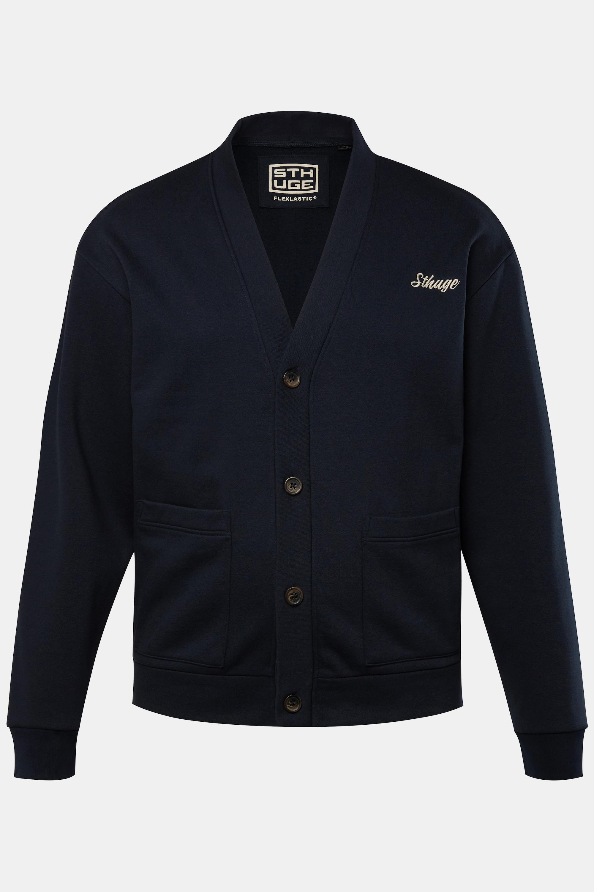 Sthuge Giacca di felpa Scollo a V Ricamo sul petto  