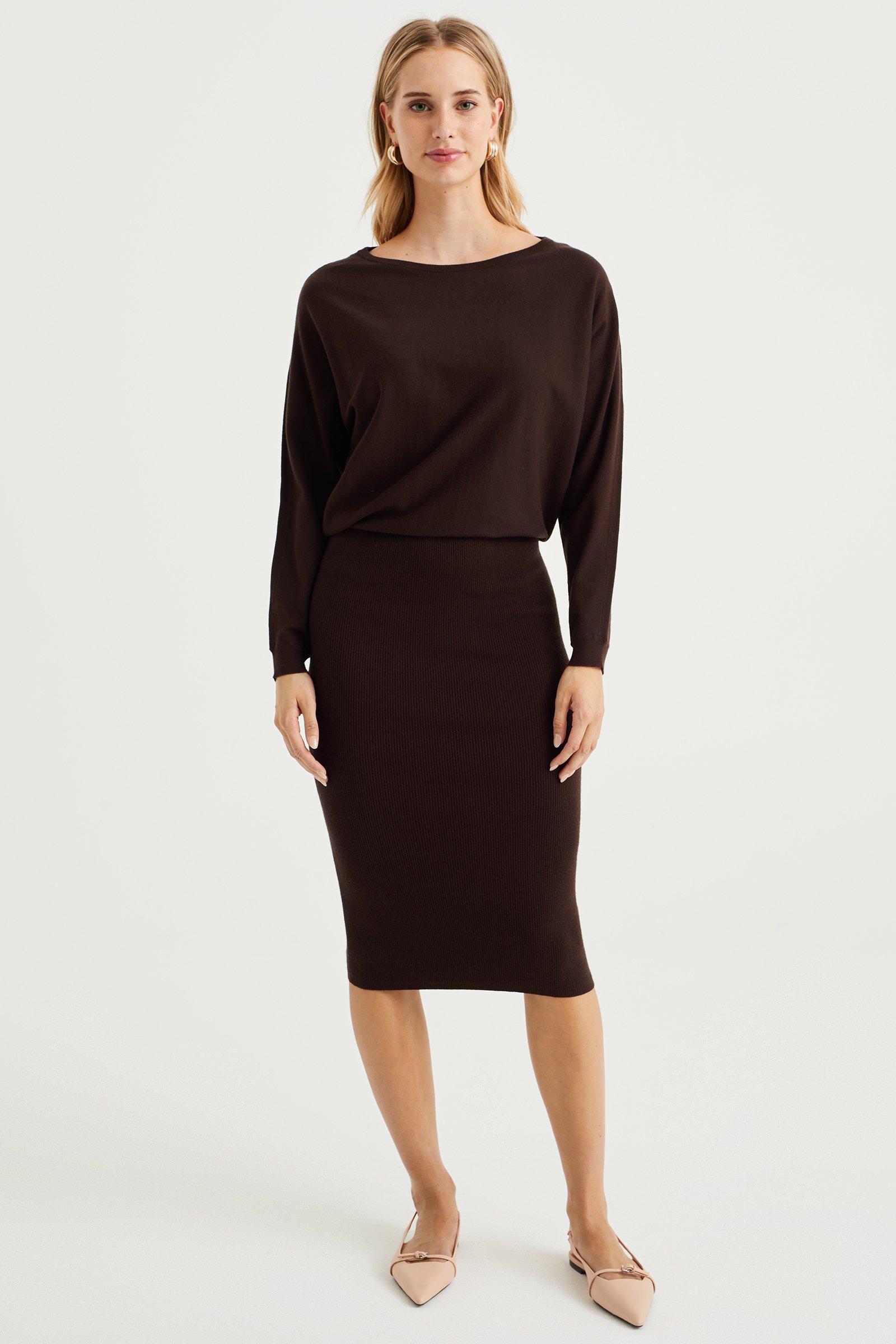 WE Fashion  Robe Finement Tricotée Femme 
