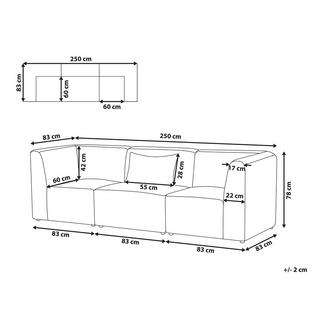 Beliani 3 Sitzer Sofa aus Cord Modern LEMVIG  