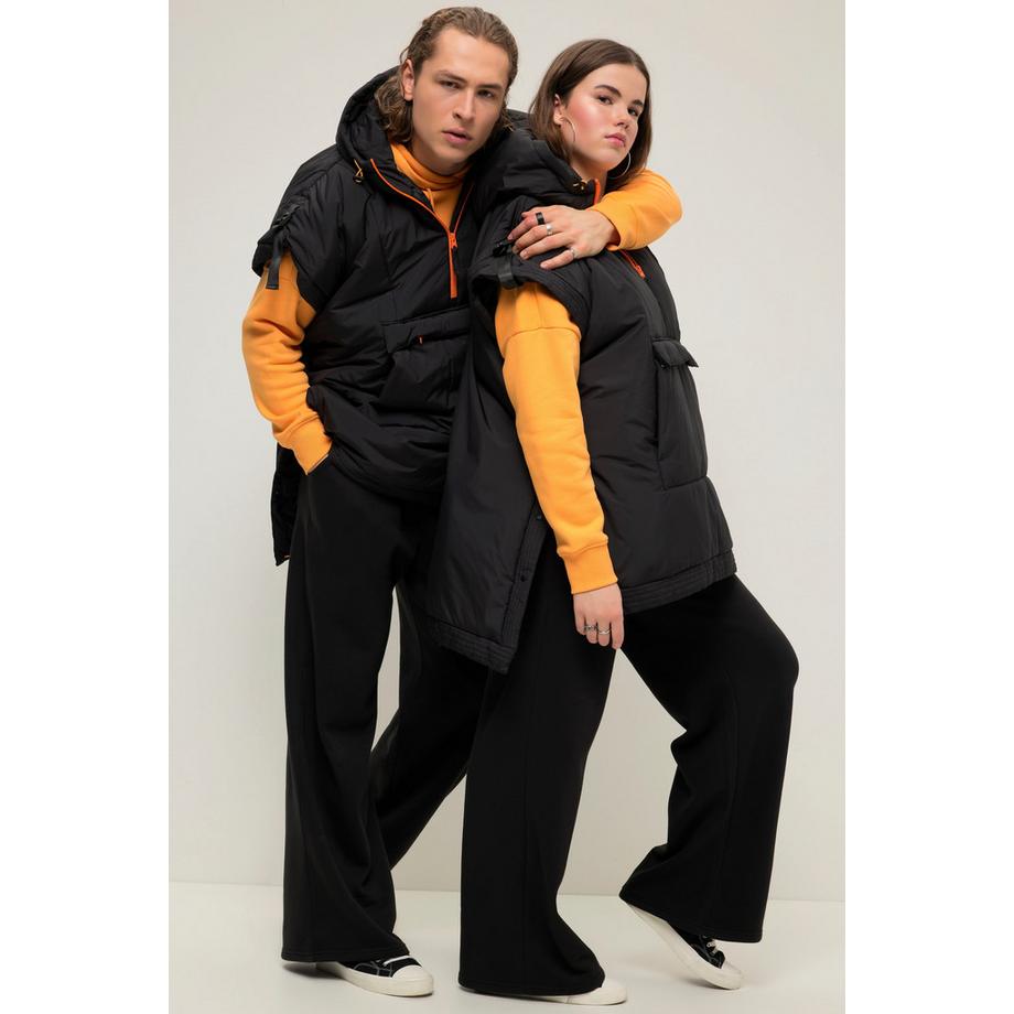 Studio Untold Unisex Poncho Weste Kapuze Color Zipper Kängurutasche  