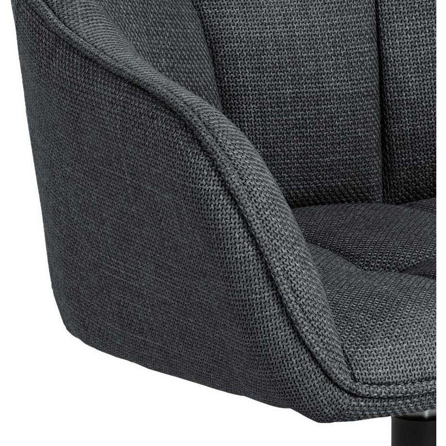 mutoni Sedia da pranzo con braccioli Breana grigio scuro girevole (1 pezzo)  