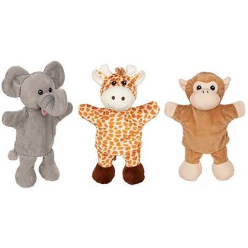 Puppenwelt Handpuppen-Set Giraffe, Affe, Elefant (6Teile)