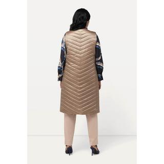 Ulla Popken Gilet trapuntato Collo alto Tasche con zip Bottoni automatici laterali  