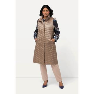 Ulla Popken Gilet trapuntato Collo alto Tasche con zip Bottoni automatici laterali  