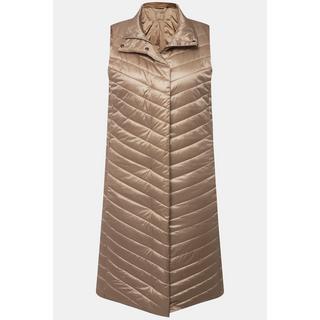 Ulla Popken Gilet trapuntato Collo alto Tasche con zip Bottoni automatici laterali  