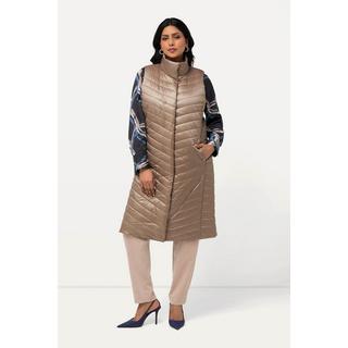 Ulla Popken Gilet trapuntato Collo alto Tasche con zip Bottoni automatici laterali  