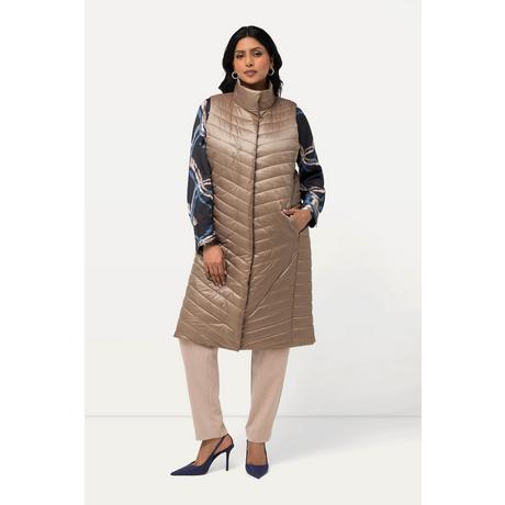 Ulla Popken Gilet trapuntato Collo alto Tasche con zip Bottoni automatici laterali  