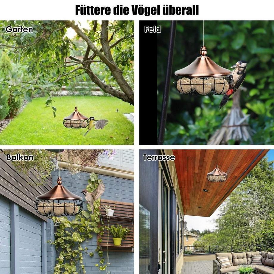 Northix  Mangeoire pour oiseaux d'extérieur à suspendre, mangeoire pour oiseaux sauvages, 17x17x14 cm 