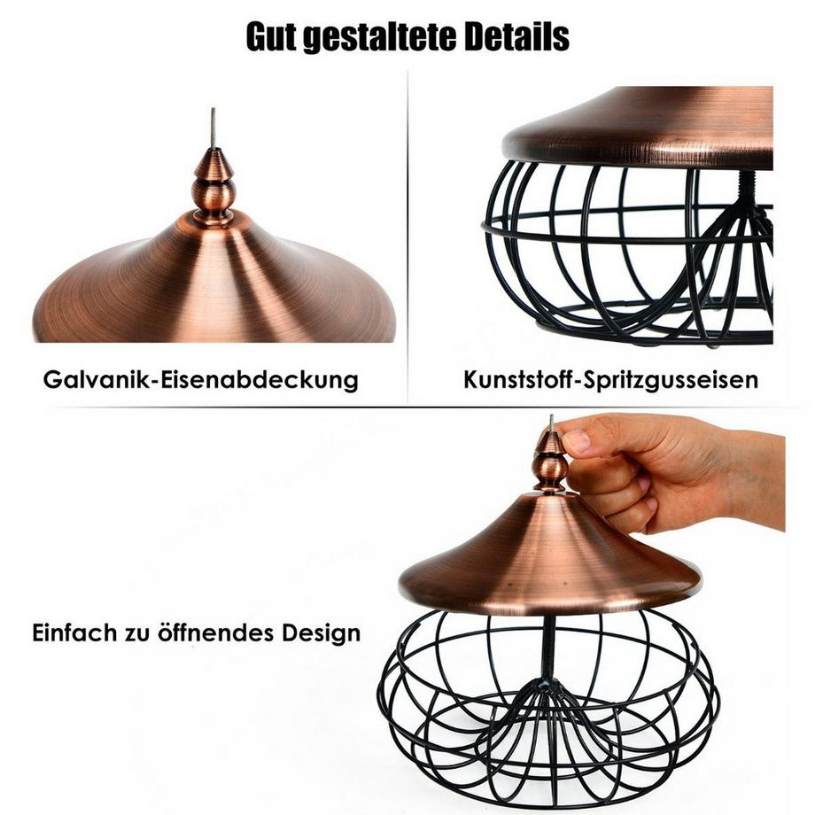 Northix  Mangeoire pour oiseaux d'extérieur à suspendre, mangeoire pour oiseaux sauvages, 17x17x14 cm 