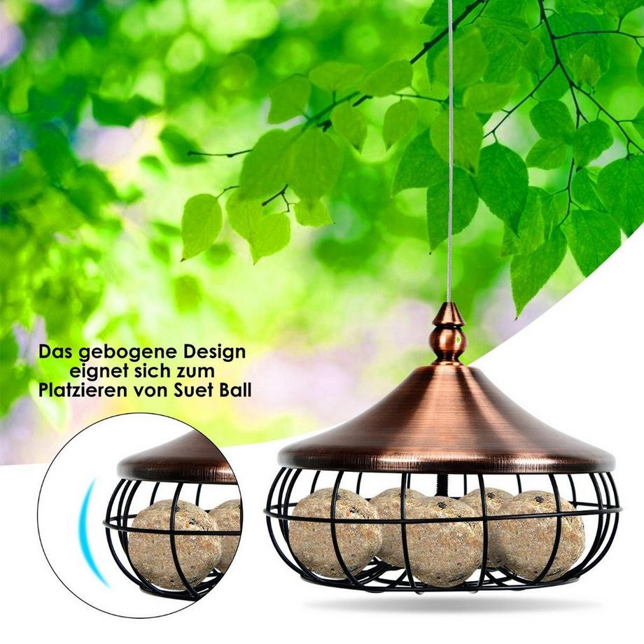 Northix  Mangeoire pour oiseaux d'extérieur à suspendre, mangeoire pour oiseaux sauvages, 17x17x14 cm 