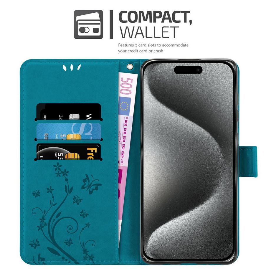 Cadorabo  iPhone 16 PRO MAX Hülle mit Blumen Muster 