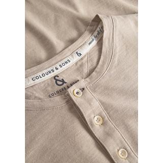 Colours & Sons  t-shirt à manches longues Henley - Slub 