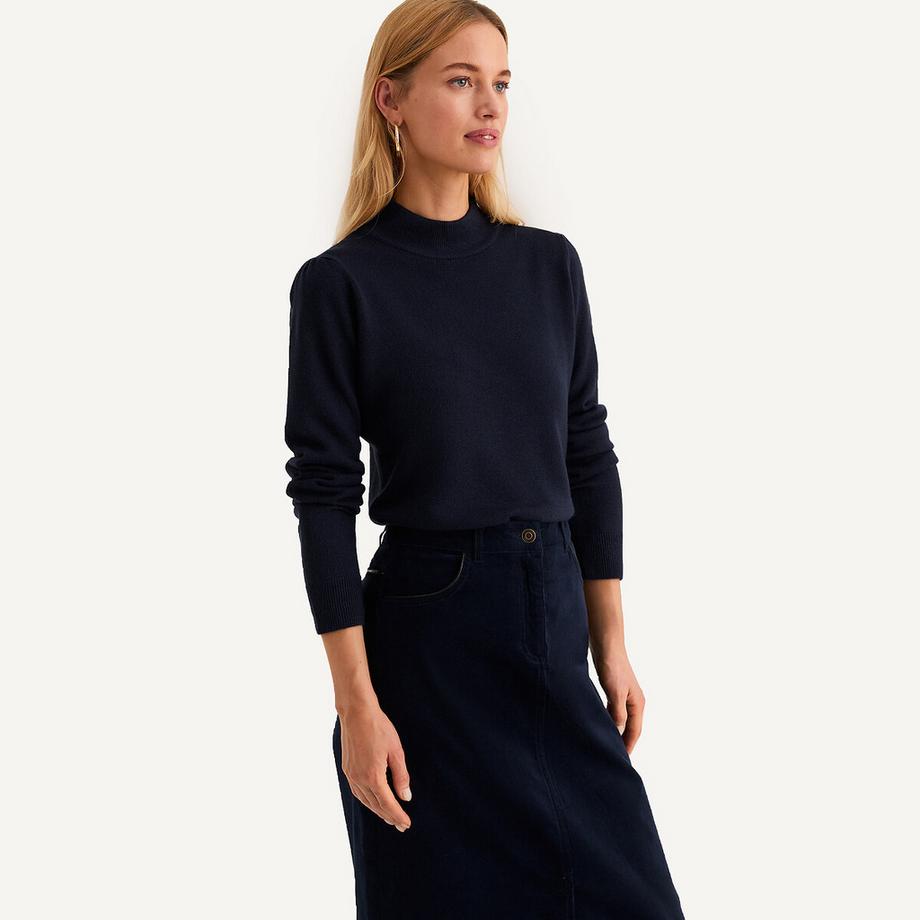 Stehkragenpullover aus weichem Strick