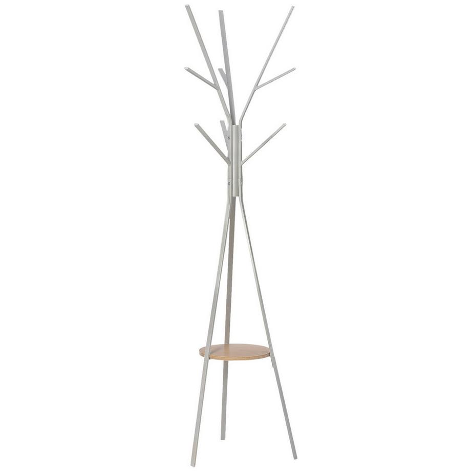 Northio  Garderobenständer Standgarderobe, Kleiderständer, Flurgarderobe In Weiß, Metall, 45X45X180Cm 