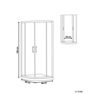 Beliani Duschkabine aus Sicherheitsglas Klassisch JUKATAN  