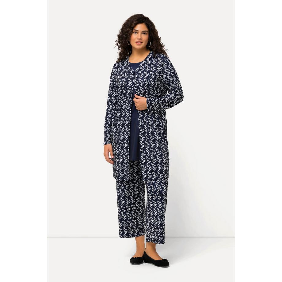 Ulla Popken Jerseyjacke Ringmuster A-Linie V-Ausschnitt  