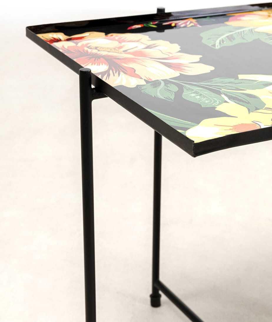 KARE Design Table d&#039;appoint Flowers Garden Square (lot de 2)  