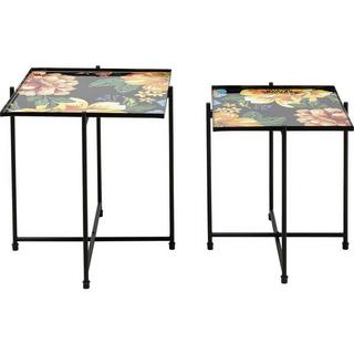 KARE Design Table d&#039;appoint Flowers Garden Square (lot de 2)  