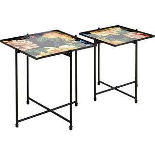 KARE Design Table d&#039;appoint Flowers Garden Square (lot de 2)  