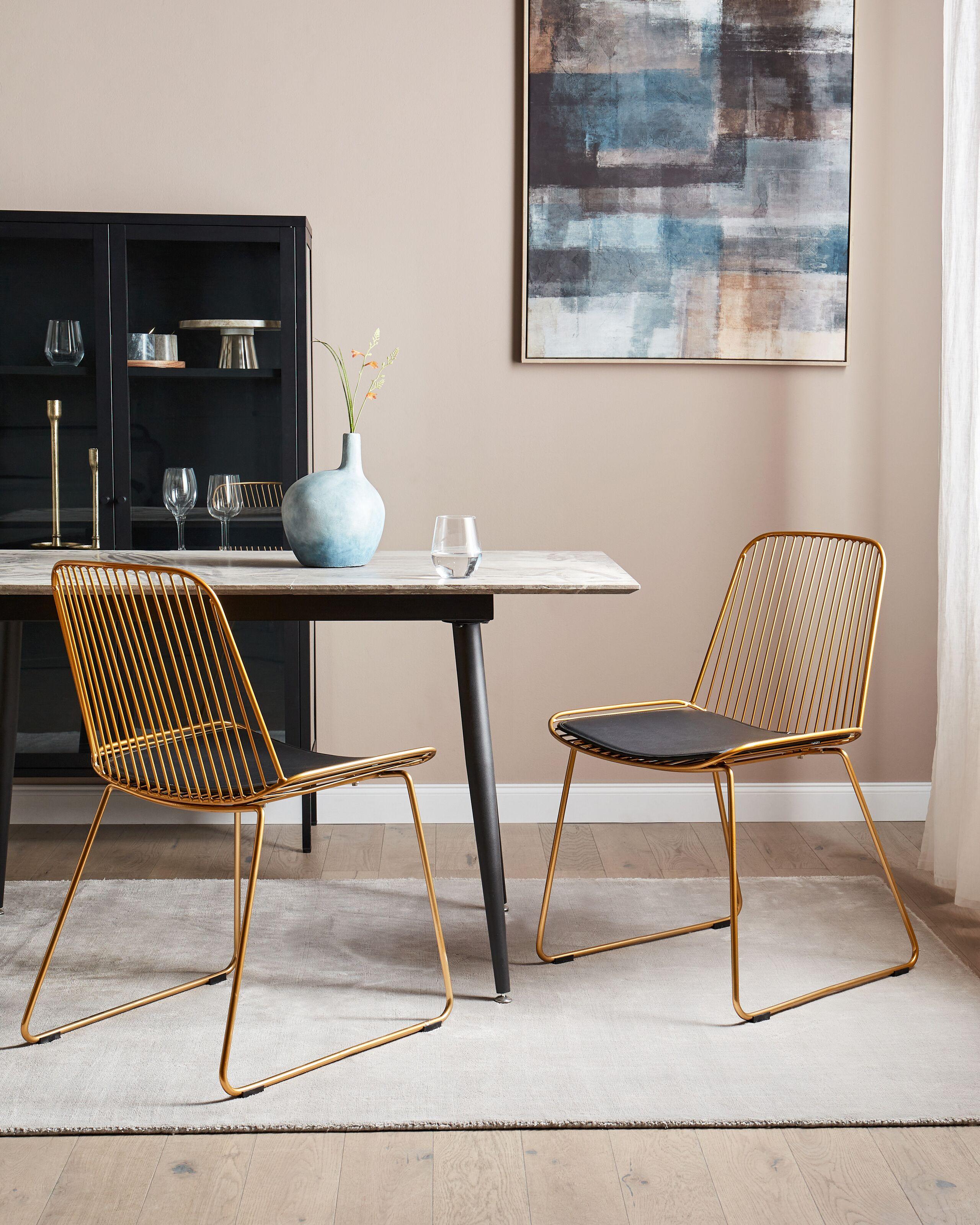 Beliani Esszimmerstuhl 2er Set aus Stahl Glamourös PENSACOLA  