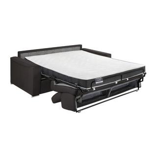 LINEA SOFA Canapé 4 places convertible express en tissu beige - couchage lattes larges 160 cm - Matelas 16 cm avec mémoire de forme VIZIR  