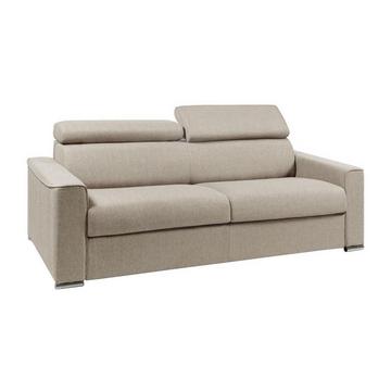 Schlafsofa 4-Sitzer - Liegefläche mit Lattenrost: 160 cm - Matratze: 16 cm mit Memory Schaum - Stoff - Beige - VIZIR