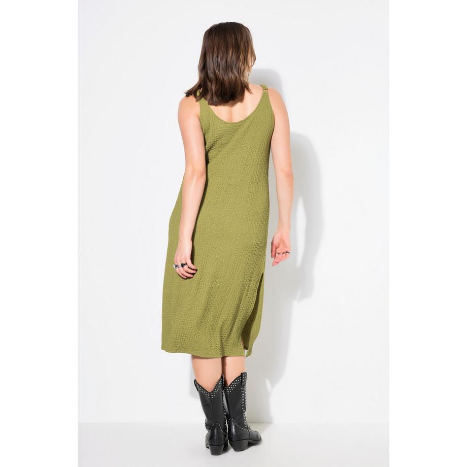 Studio Untold Robe Midi Coupe Droite Tissu Gaufré  