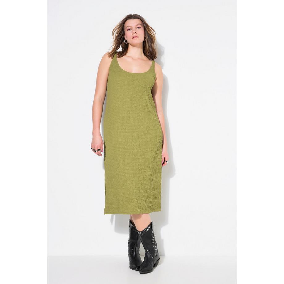 Studio Untold Robe Midi Coupe Droite Tissu Gaufré  