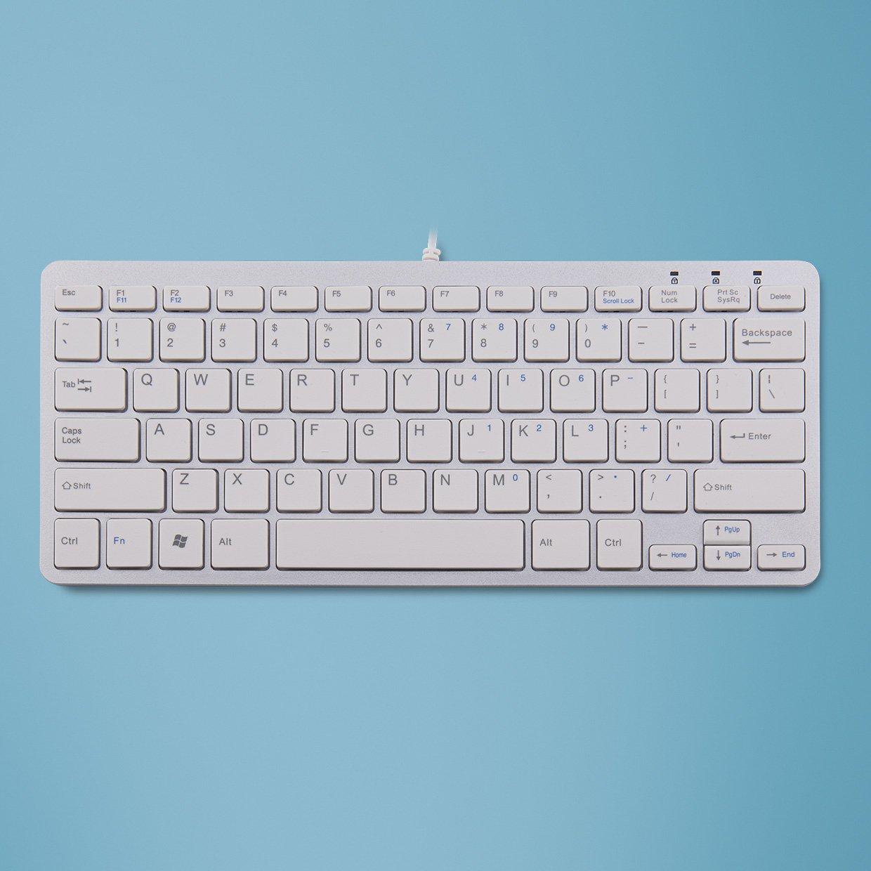 R-GO Tools  Compact R-Go Clavier , QWERTY (US), blanc, filaire 