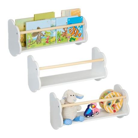 Northix Kinderbücherregal Wolken 3er-Pack  
