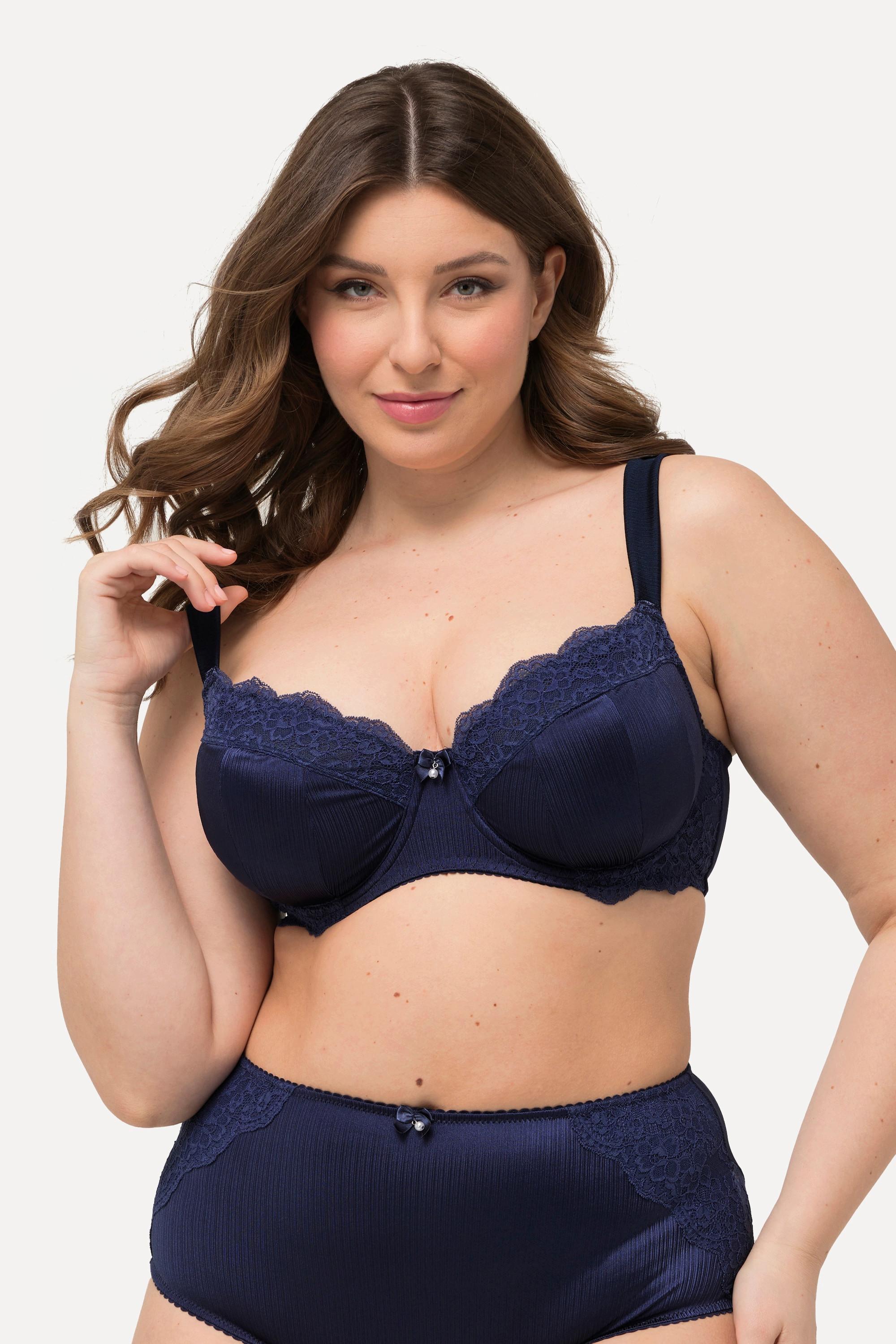 Ulla Popken Soutien-gorge à armatures sans bonnets souples Satin Dentelle  