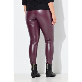 Ulla Popken Leggings Lederoptik Schmales Bein Elastikbund  