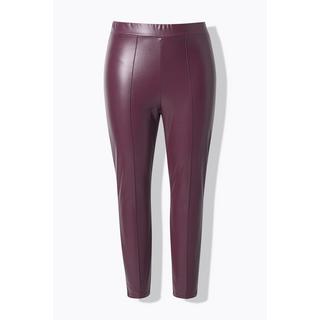Ulla Popken Leggings Lederoptik Schmales Bein Elastikbund  