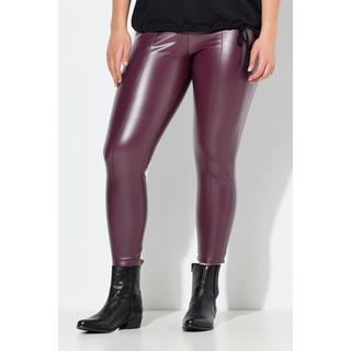 Ulla Popken Leggings Lederoptik Schmales Bein Elastikbund  