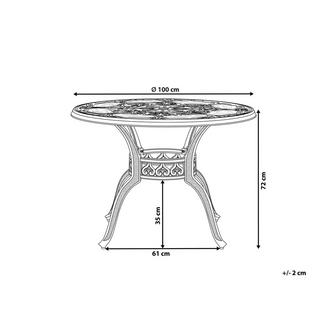 Beliani Table de jardin en Aluminium Rétro SAPRI  