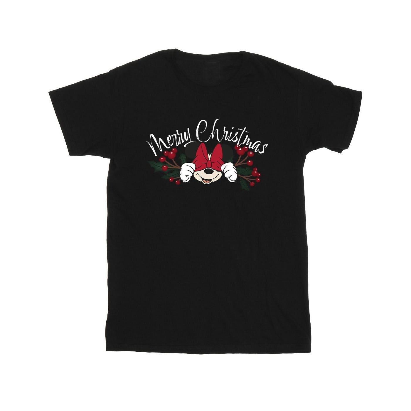 Disney  Tshirt MINNIE MOUSE CHRISTMAS HOLLY 