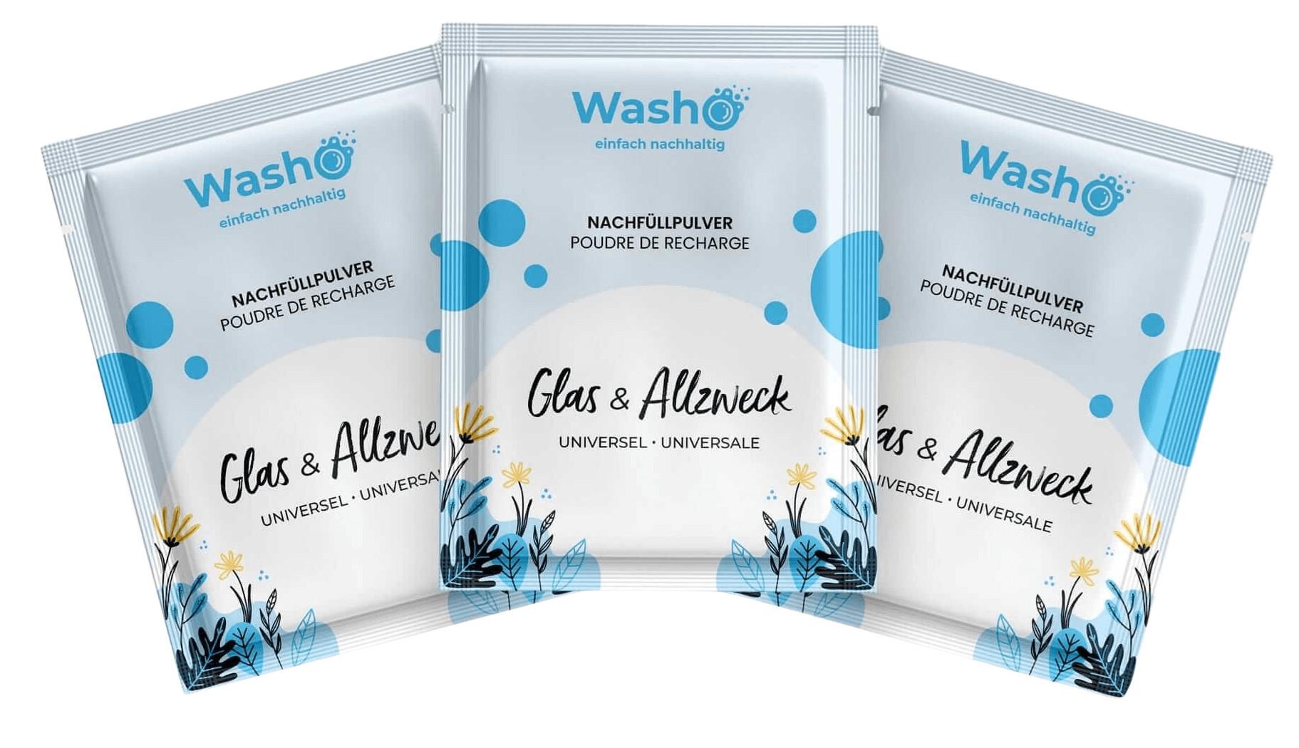 Washo Kit de poudre pour le nettoyage des vitres  