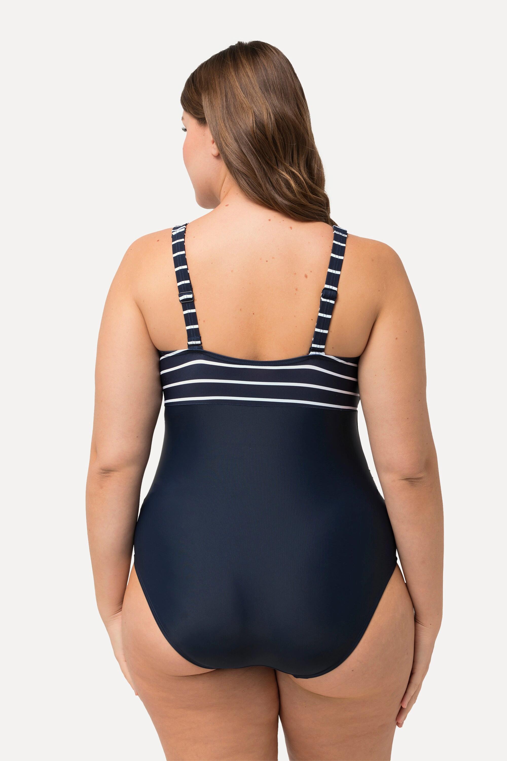 Ulla Popken Bellieva Maillot de Bain de Maternité Rayé Bonnets Souples  