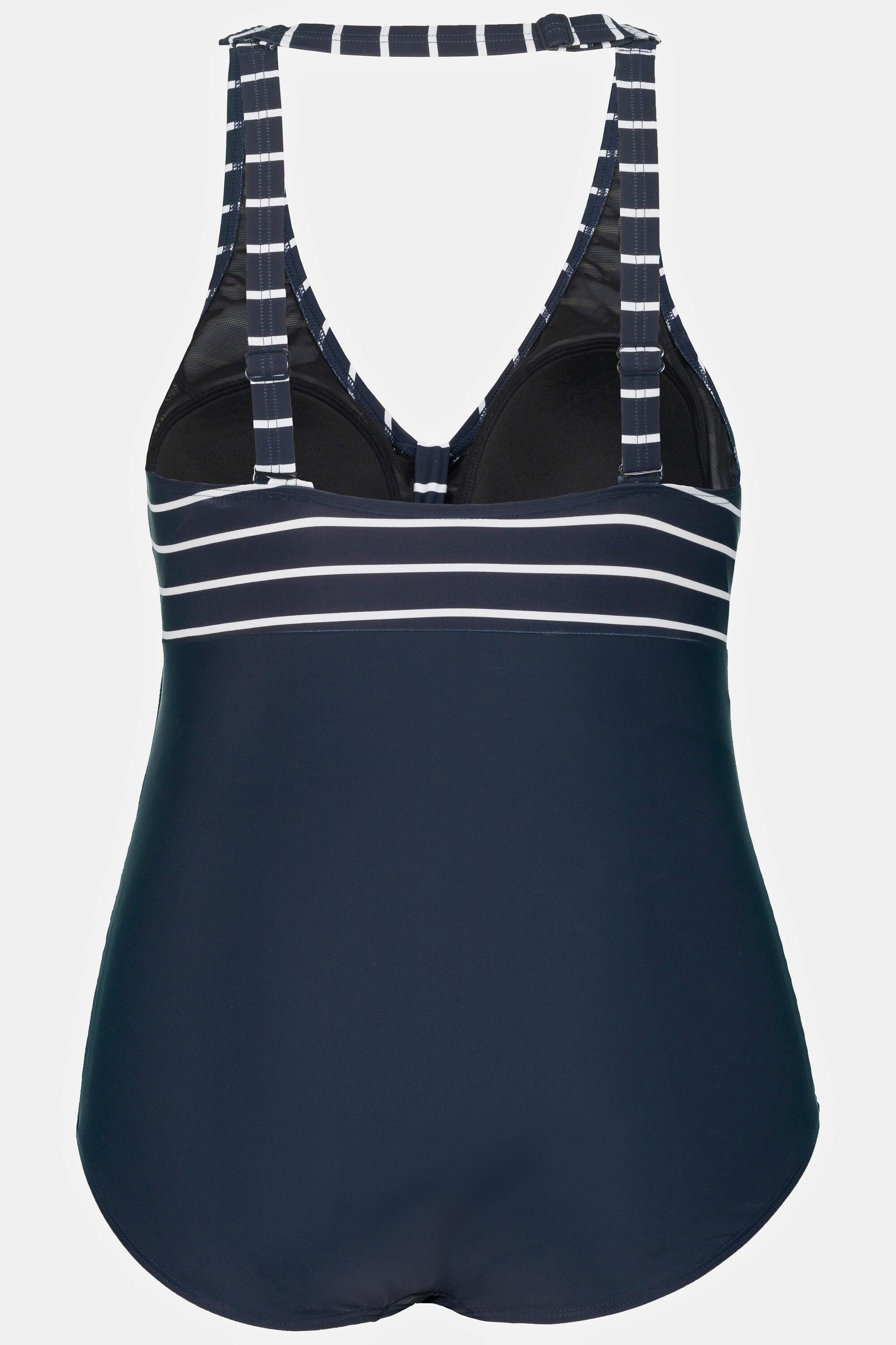 Ulla Popken Bellieva Maillot de Bain de Maternité Rayé Bonnets Souples  