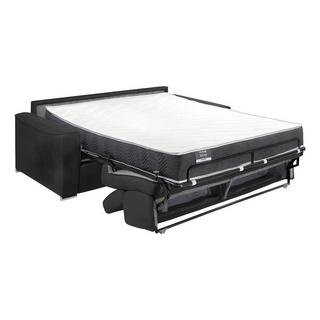 LINEA SOFA Canapé 3 places convertible express en tissu violet - couchage lattes larges 140 cm - Matelas 22 cm avec mémoire de forme VIZIR  