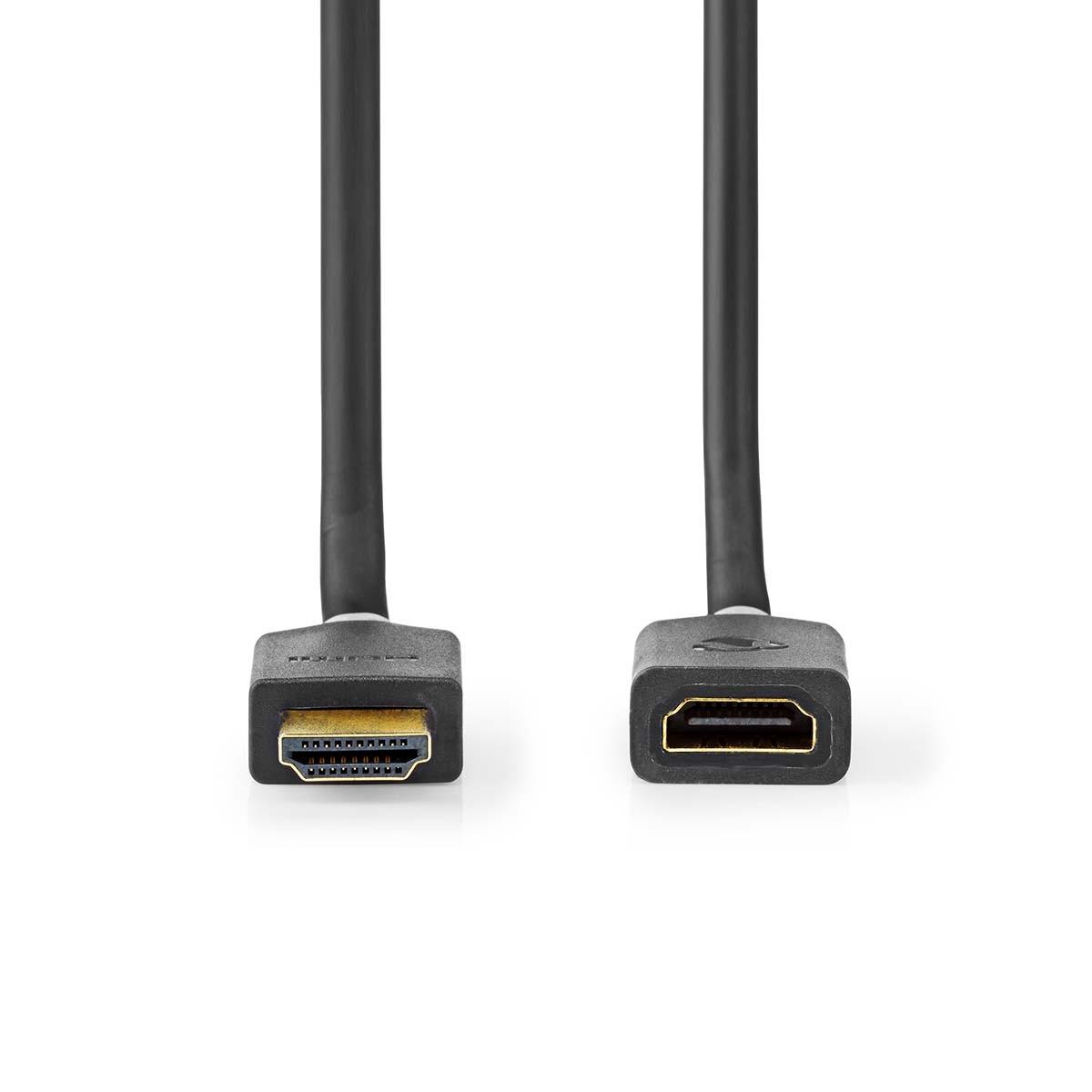 Nedis  High Speed HDMI™ Kabel mit Ethernet | HDMI™ Kontakt | HDMI™ Hona | 4K@60Hz | ARC | 18 Gbps | 3,00 m | Rund | PVC | Antracit | Låda 