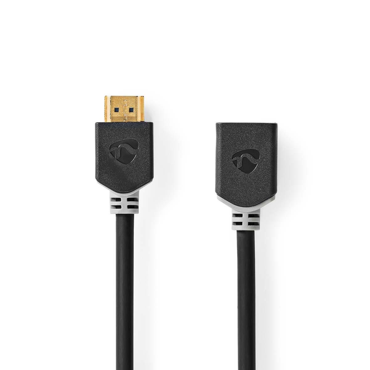 Nedis  Câble HDMI™ haute vitesse avec Ethernet | HDMI™ Contact | HDMI™ Hona | 4K@60Hz | ARC | 18 Gbps | 3,00 m | Rond | PVC | Antracit | Låda 