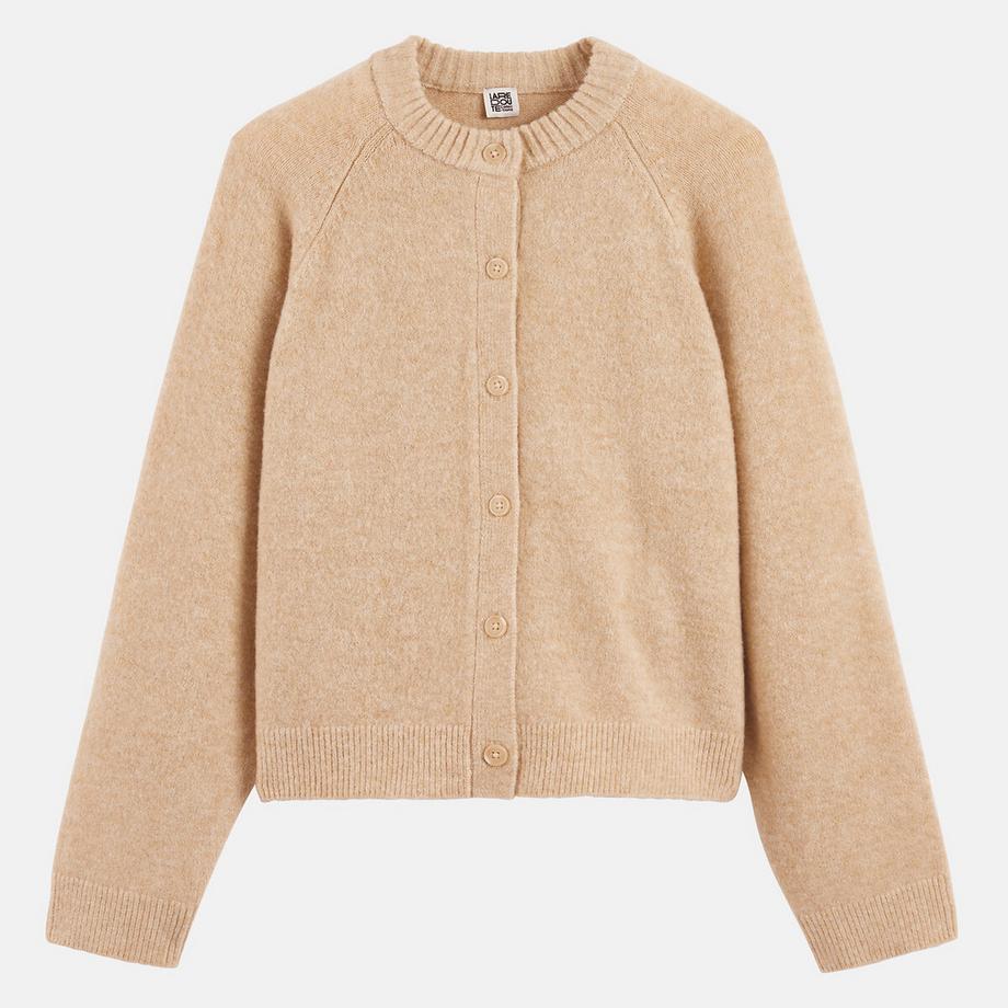 La Redoute Collections Gilet col rond en maille mousseuse  