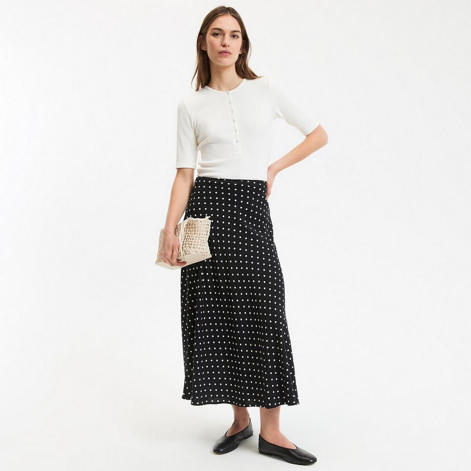 La Redoute Collections Geripptes T-Shirt mit Henley-Ausschnitt  