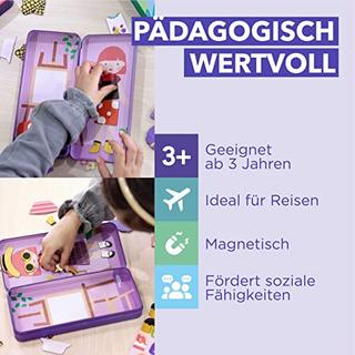 Activity-board  Magnetspiel Box Dress Up – Künstler zum Ankleiden I Fördert Motorik + Fantasie I Ideal für Zuhause und als Reisespiel für Kinder I Magnet Spielzeug Kinder 