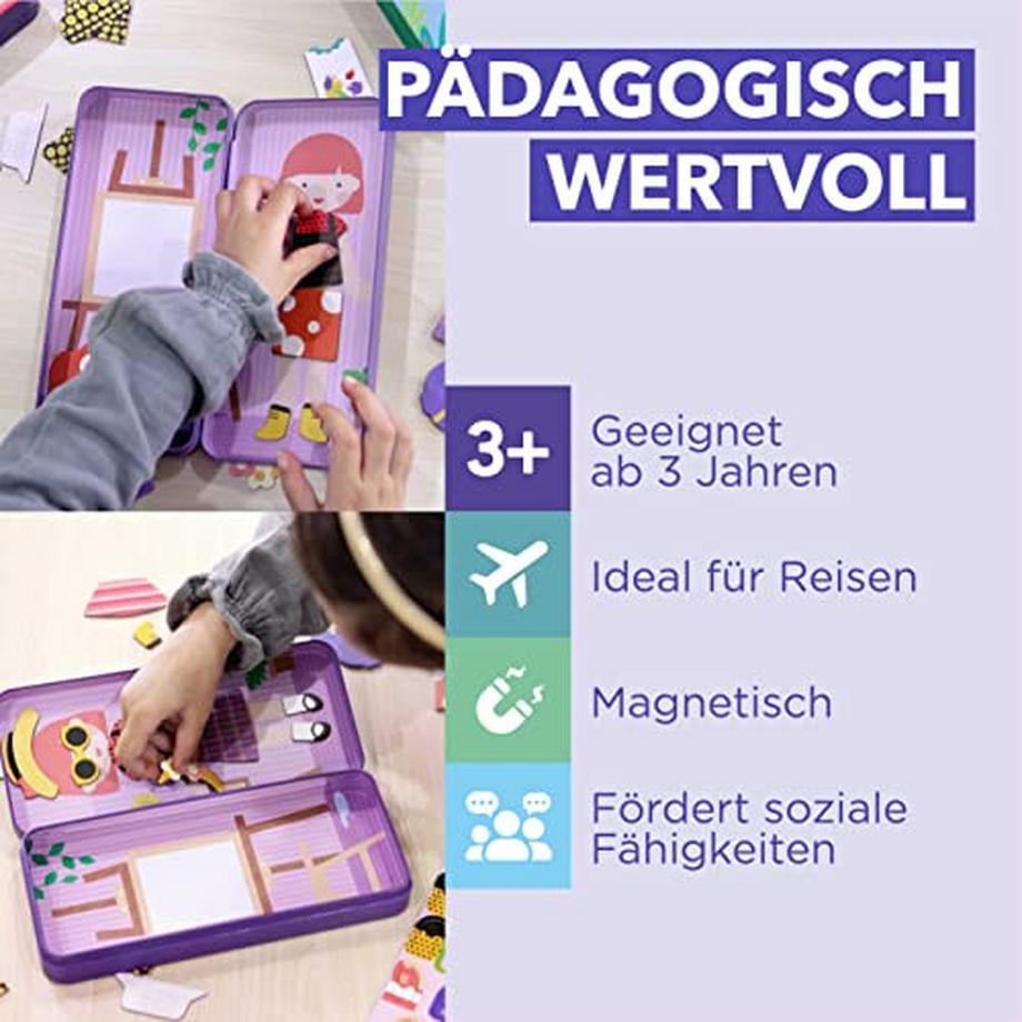 Activity-board  Magnetspiel Box Dress Up – Künstler zum Ankleiden I Fördert Motorik + Fantasie I Ideal für Zuhause und als Reisespiel für Kinder I Magnet Spielzeug Kinder 