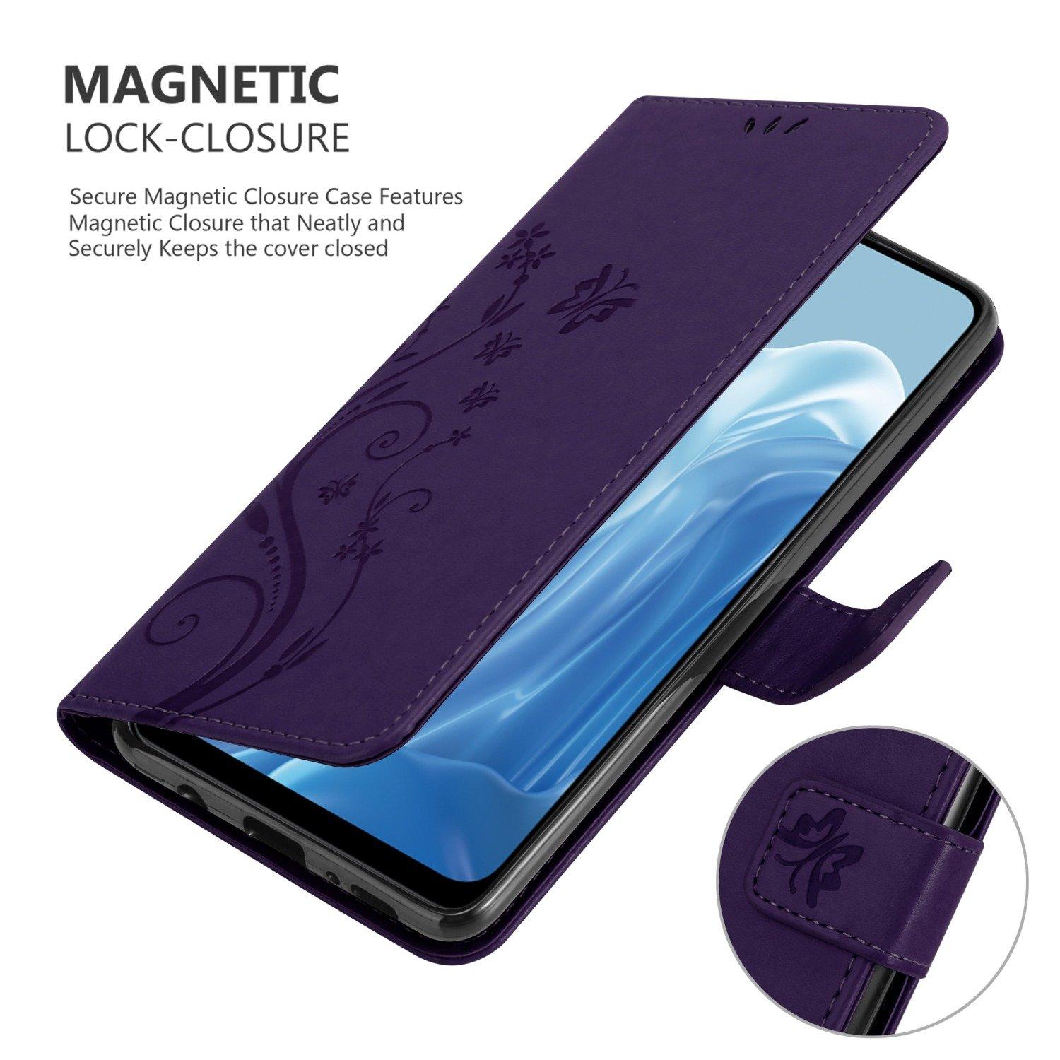 Cadorabo  Housse compatible avec Realme 7 5G - Coque de protection au design floral avec fermeture magnétique, fonction de support et emplacements pour cartes 