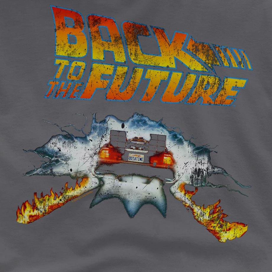 Back To The Future Delorean T-Shirt Ringgesponnen  