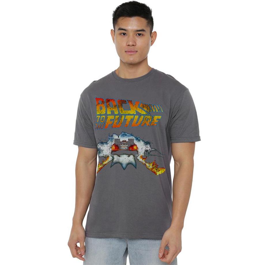 Back To The Future Delorean T-Shirt Ringgesponnen  